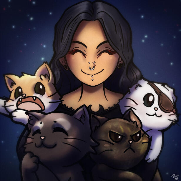 Bia with their cats